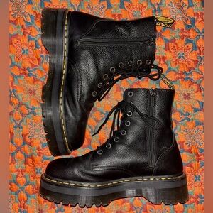 Black Leather Platform Dr. Martens - Men’s Size 12